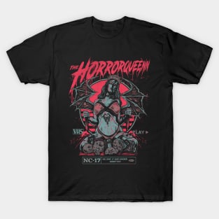 HORRORQUEENN (red blue puce) T-Shirt